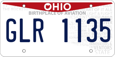 OH license plate GLR1135