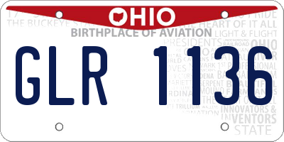OH license plate GLR1136