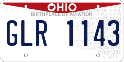 OH license plate GLR1143