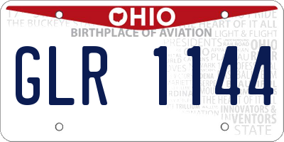 OH license plate GLR1144
