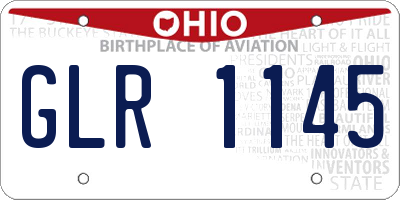 OH license plate GLR1145