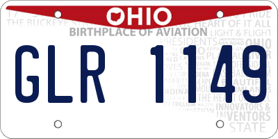OH license plate GLR1149