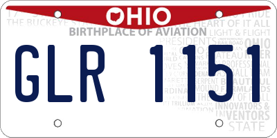 OH license plate GLR1151