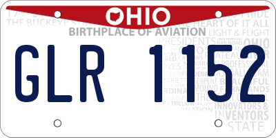 OH license plate GLR1152