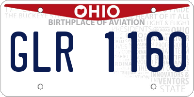 OH license plate GLR1160