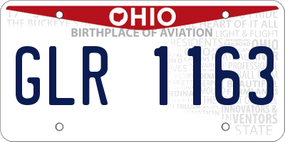 OH license plate GLR1163