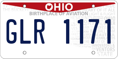 OH license plate GLR1171
