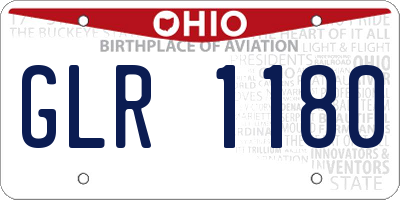 OH license plate GLR1180