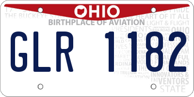 OH license plate GLR1182