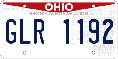 OH license plate GLR1192