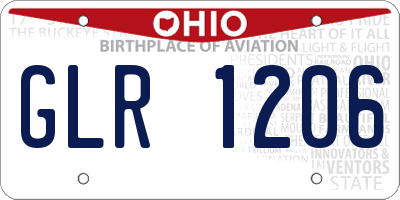 OH license plate GLR1206