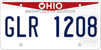OH license plate GLR1208