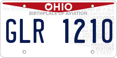 OH license plate GLR1210