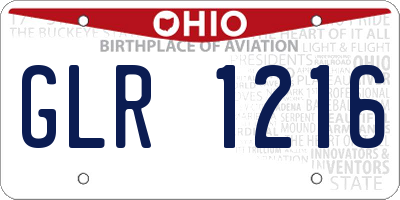 OH license plate GLR1216