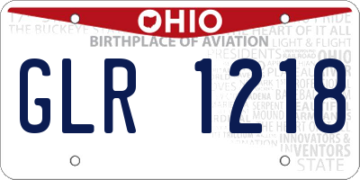 OH license plate GLR1218