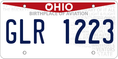 OH license plate GLR1223
