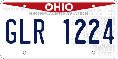 OH license plate GLR1224
