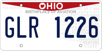 OH license plate GLR1226