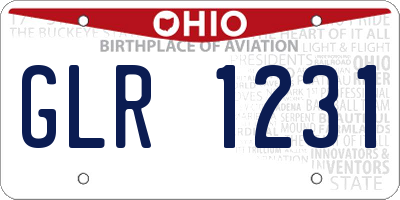 OH license plate GLR1231