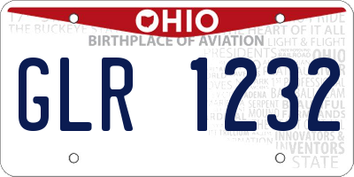 OH license plate GLR1232