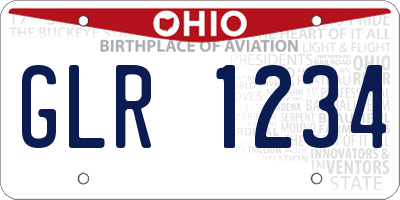 OH license plate GLR1234