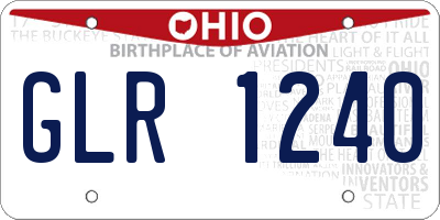 OH license plate GLR1240