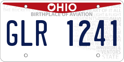 OH license plate GLR1241