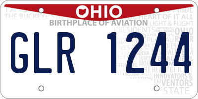 OH license plate GLR1244