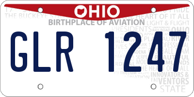 OH license plate GLR1247