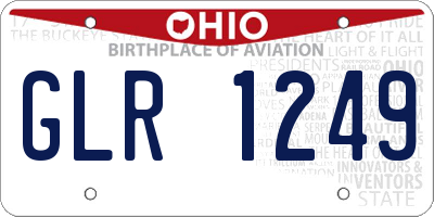 OH license plate GLR1249