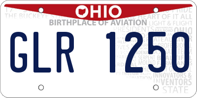OH license plate GLR1250