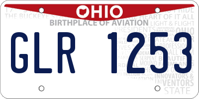 OH license plate GLR1253