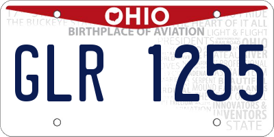OH license plate GLR1255