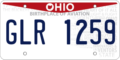 OH license plate GLR1259
