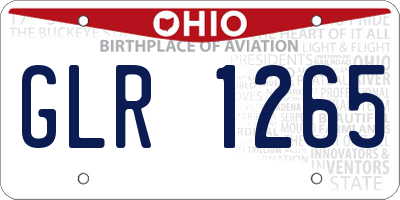 OH license plate GLR1265