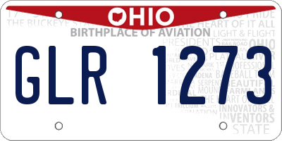 OH license plate GLR1273