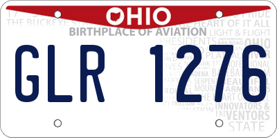OH license plate GLR1276