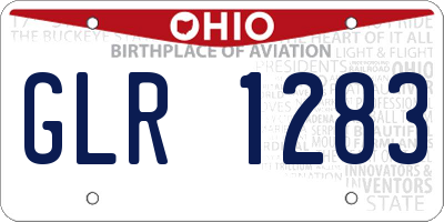 OH license plate GLR1283