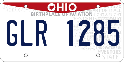 OH license plate GLR1285