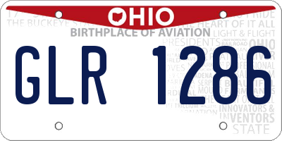 OH license plate GLR1286