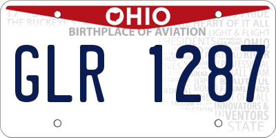 OH license plate GLR1287