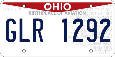 OH license plate GLR1292