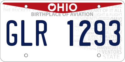 OH license plate GLR1293