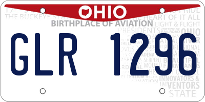 OH license plate GLR1296