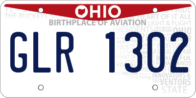OH license plate GLR1302