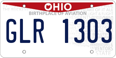 OH license plate GLR1303