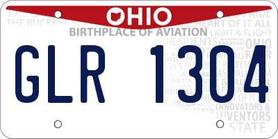 OH license plate GLR1304