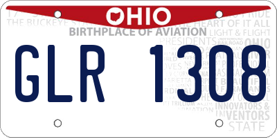 OH license plate GLR1308