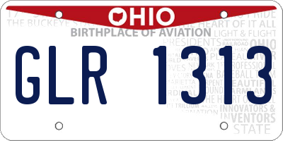 OH license plate GLR1313