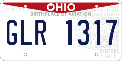 OH license plate GLR1317